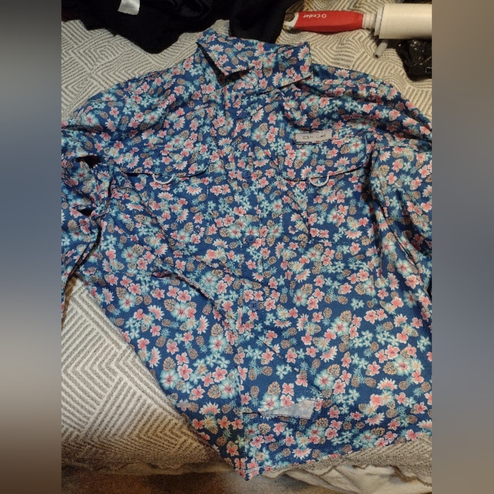 Girls Ocean And Coast Floral Pull Over Shirt Size Xl